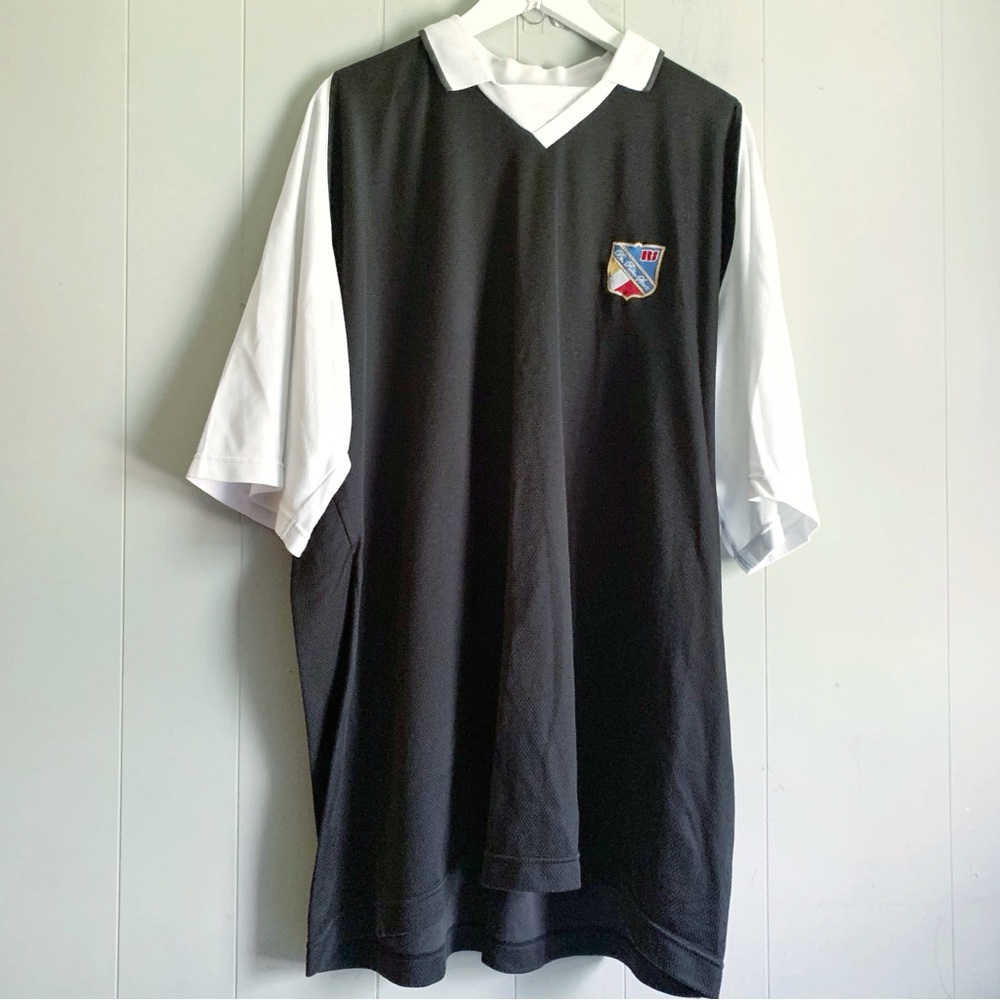 Vintage 90s Nike Blue Ribbon Sports Black & White BRS Embroidered Polo Sh…